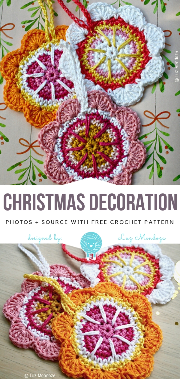 Christmas crochet patterns for Christmas decorations.