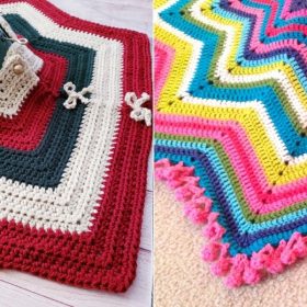 Colorful Christmas Tree Skirts with Free Crochet Patterns