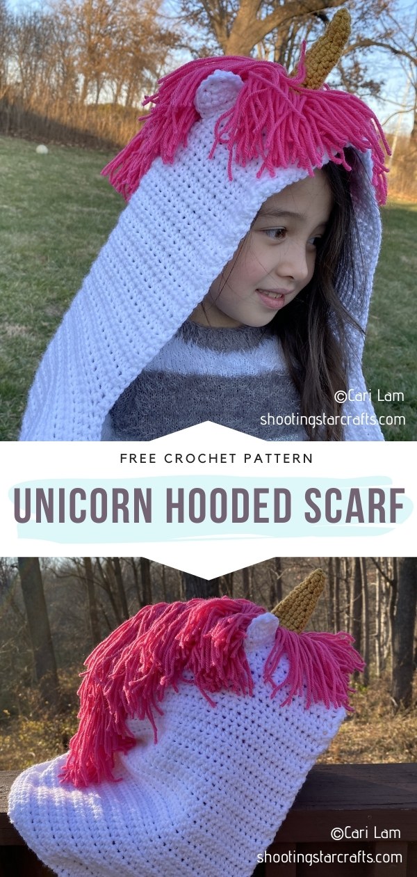 Crochet unicorn hotsell hooded scarf