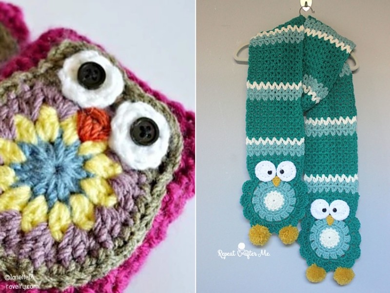 Owl Winter Accessories with Free Crochet Patterns