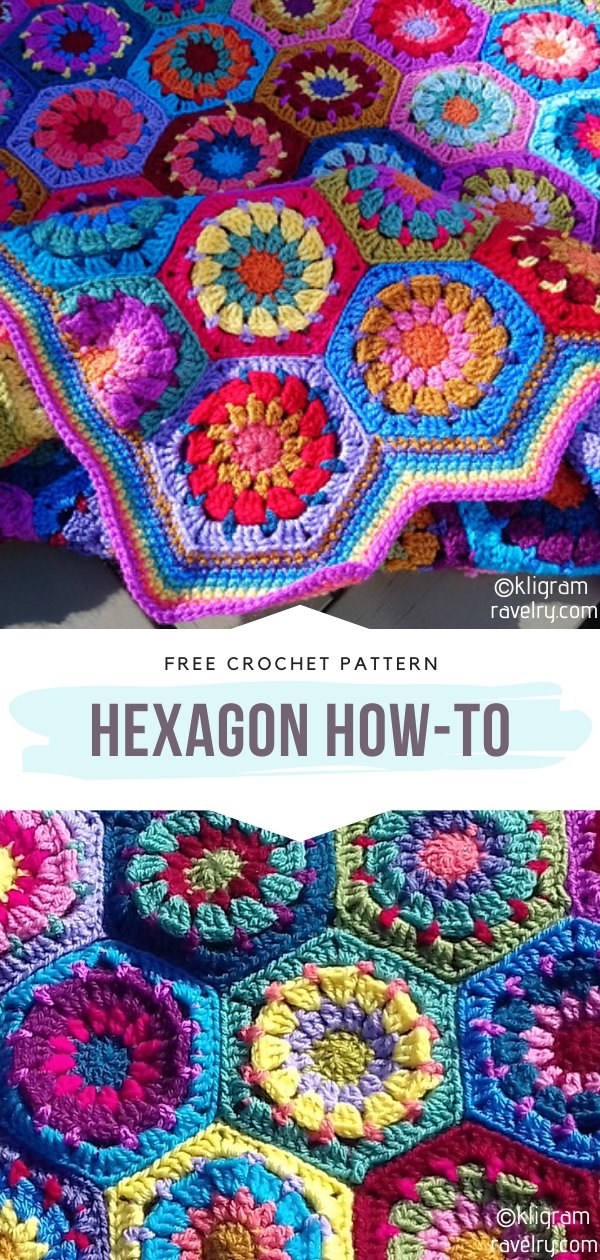 Hexagon Crochet Square