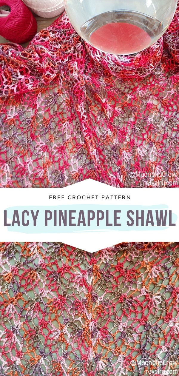 Lacy Pineapple Crochet Shawl