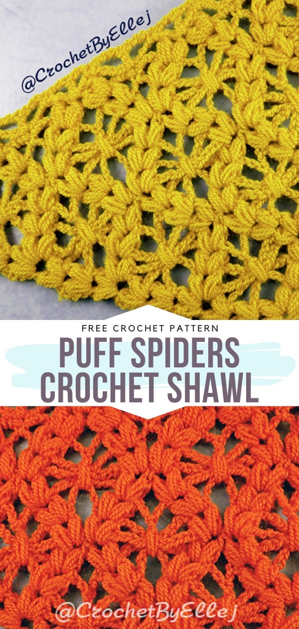 Puff spiders crochet shawl
