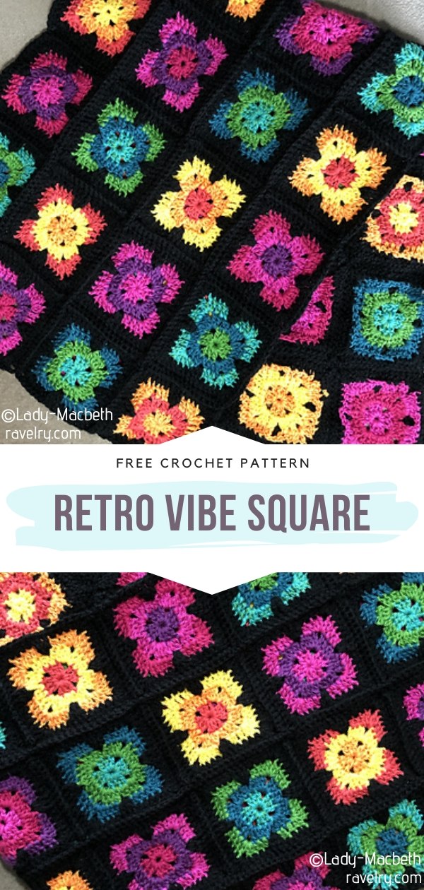 Retro Vibe Square Crochet Blanket