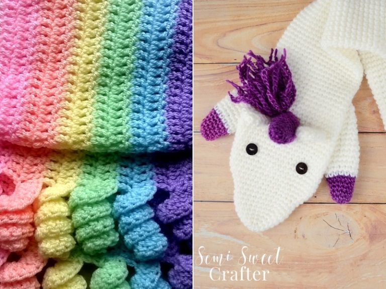 Unicorn Inspired Scarves Free Crochet Patterns