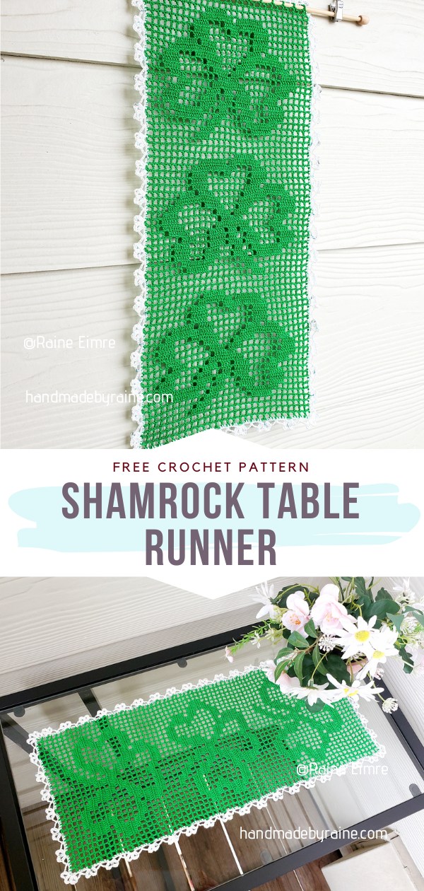 Crochet Shamrock Table Runner