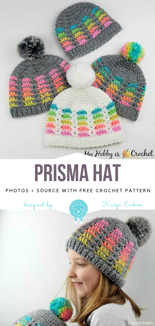 Free crochet pattern for prisma hat.