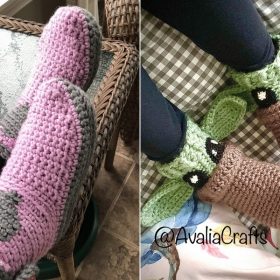 High Top Slippers with Free Crochet Patterns