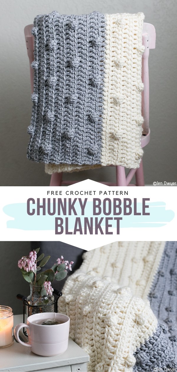 Chunky Bobble Stitch Blanket