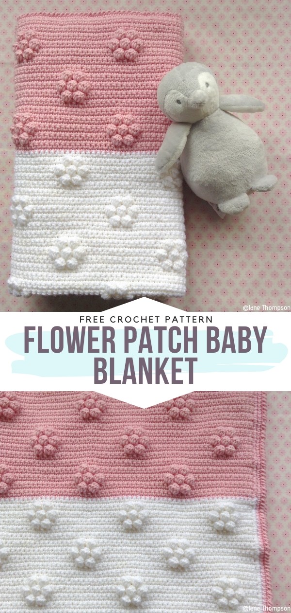 Flower Patch Baby Blanket Free Crochet Pattern