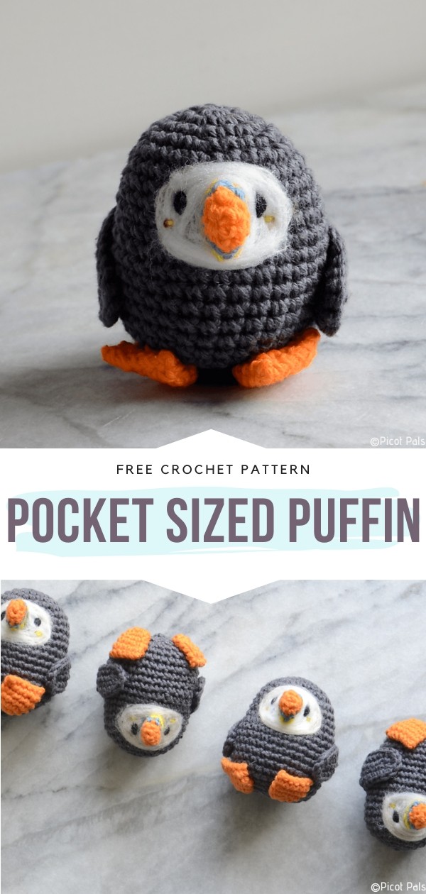 Pocket Sized Puffin Free Crochet Pattern