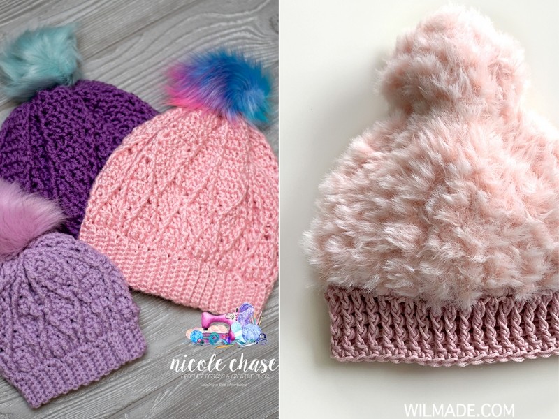 Crochet Winter Hat with fluffy yarn - free crochet pattern by wilmade
