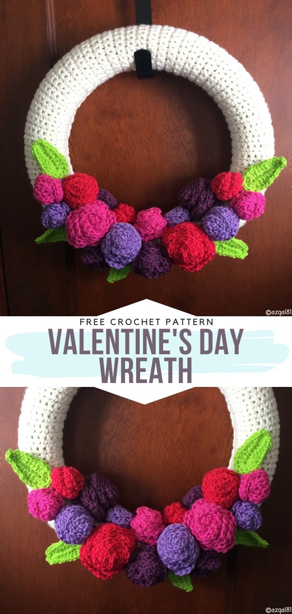Valentine's Day Wreath Free Crochet Pattern