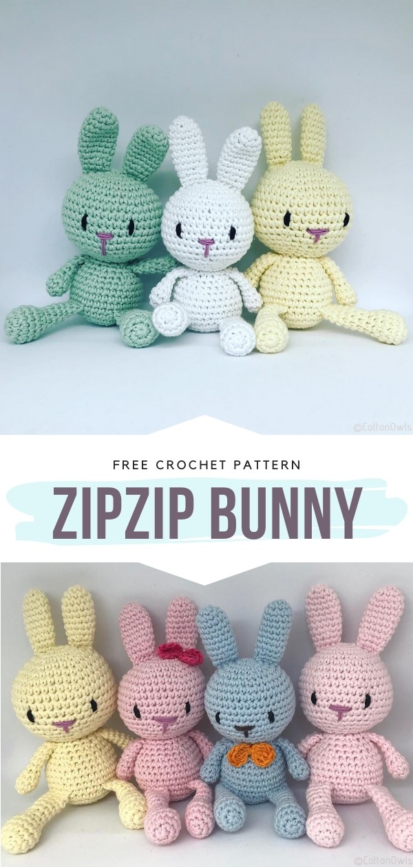 Zipzip Bunny Free Crochet Pattern