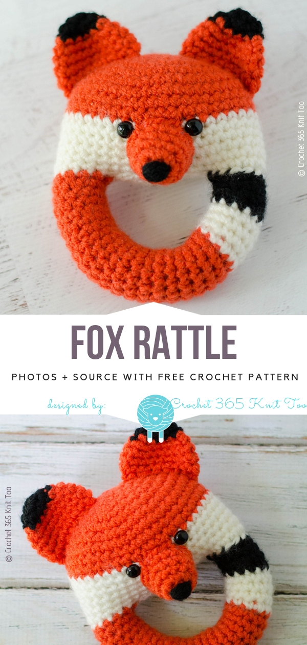 crochet fox rattle