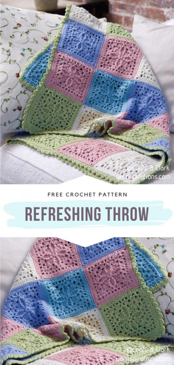 Poetic Shades of Blue Throws with Free Crochet Patterns