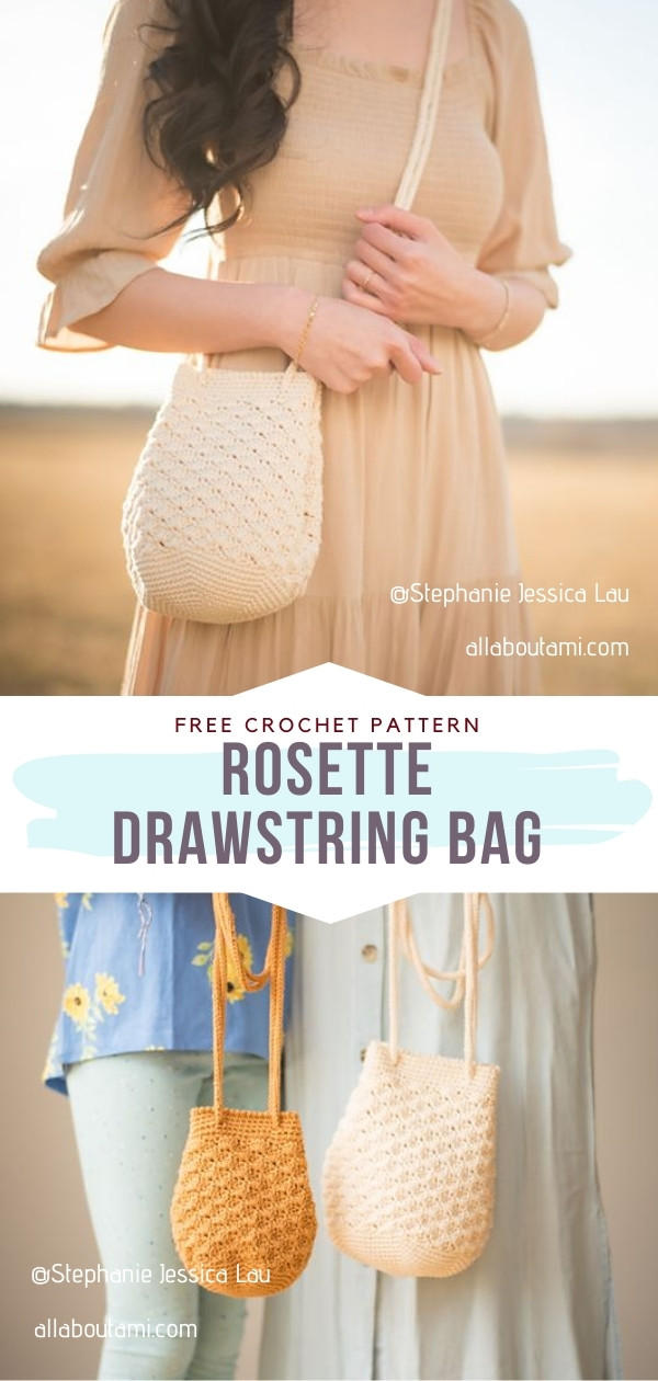 Crochet Drawstring Bag