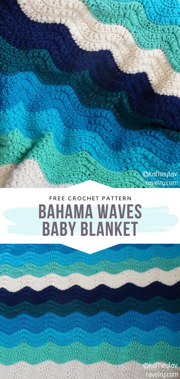 Bahama Waves Crochet Baby Blanket 