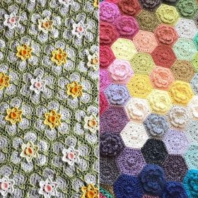 Colorful Petal Blankets Free Crochet Patterns