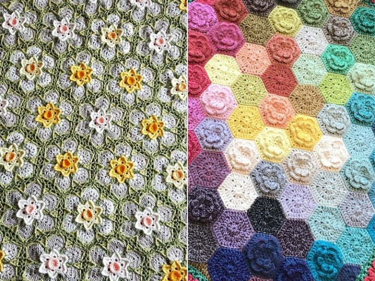 Colorful Petal Blankets Free Crochet Patterns