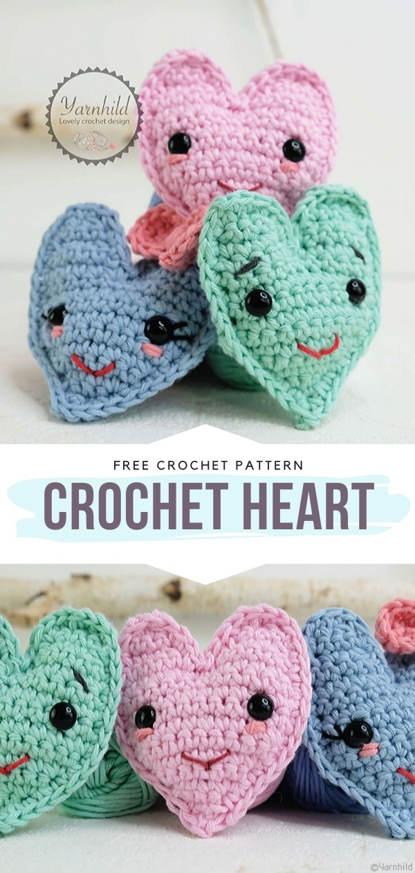 Crochet Hearts for Beginners - Ideas and Free Patterns