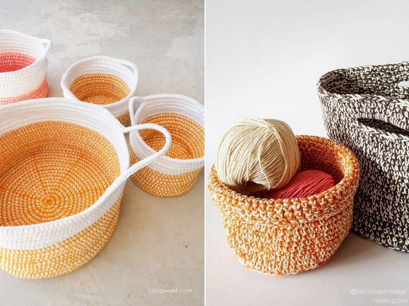 Crochet Stash Baskets Free Patterns