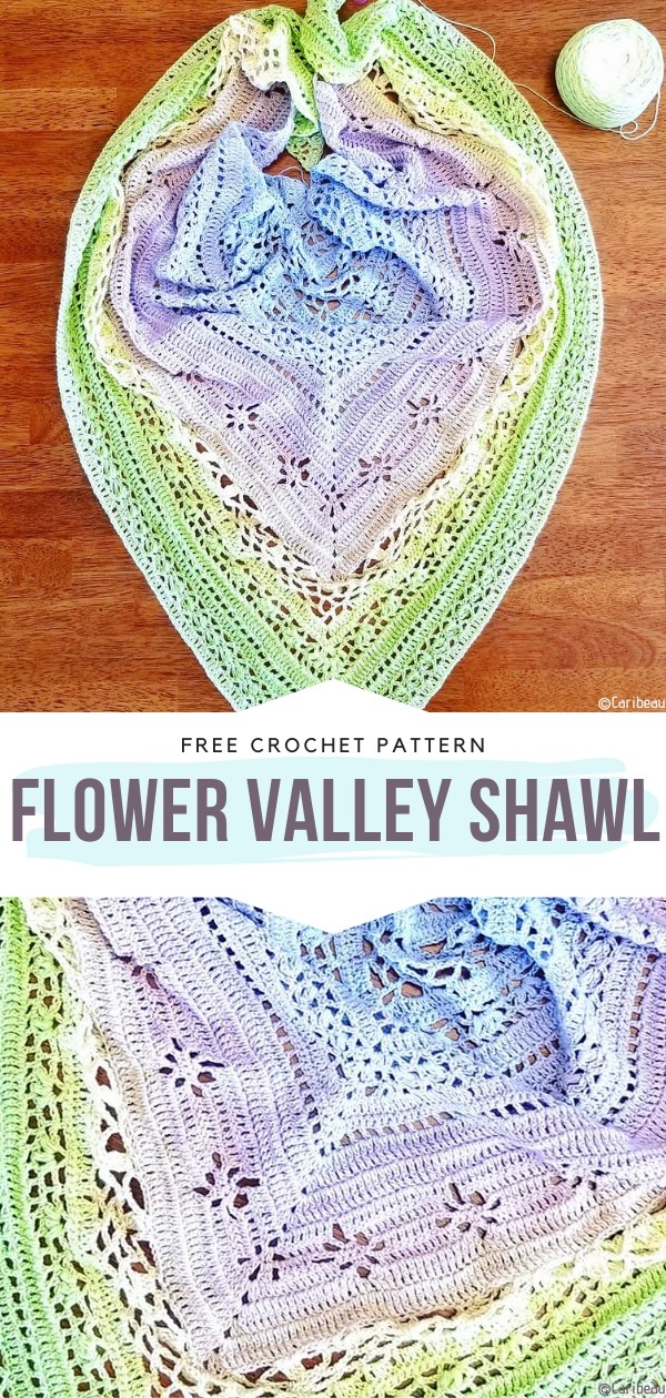 Floral Crochet Shawl