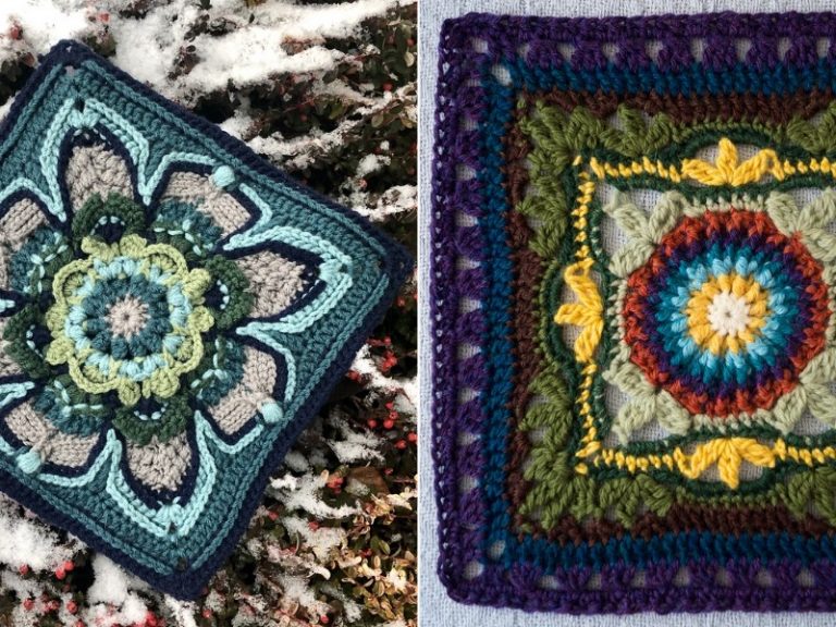 12" Afghan Squares Free Crochet Patterns