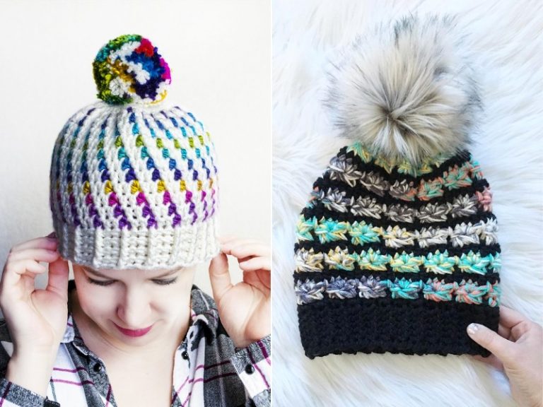 Pop of Color Beanies Free Crochet Patterns