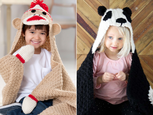 Adorable Hooded Blankets - Free Crochet Patterns