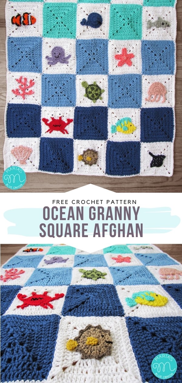 Ocean Granny Square Afghan