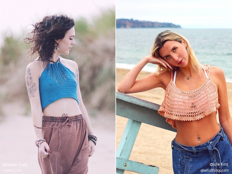 Boho Crop Tops with Free Crochet Patterns