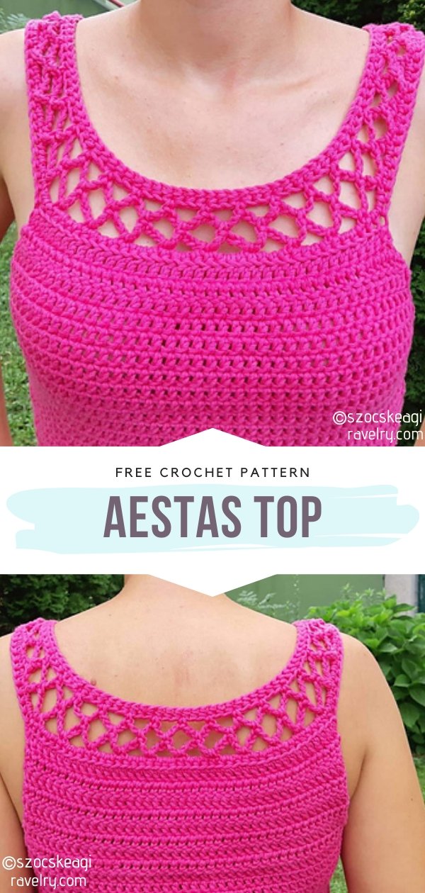 Aestas Crochet Top in Pink
