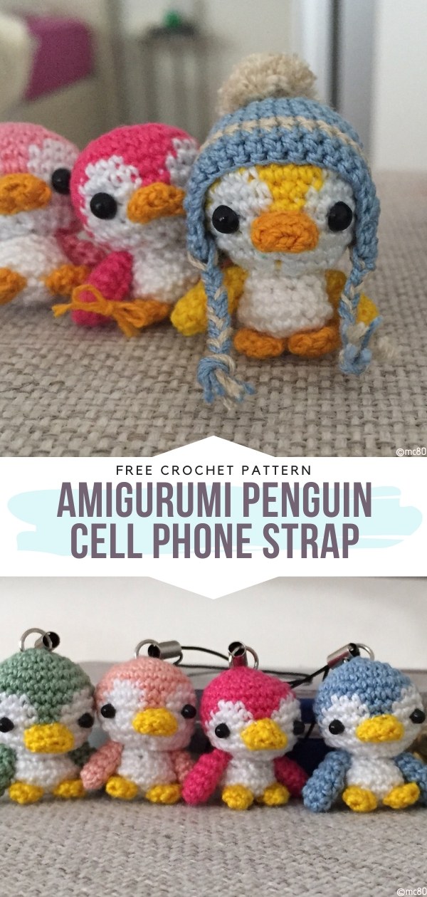Amigurumi Penguin Cell Phone Strap