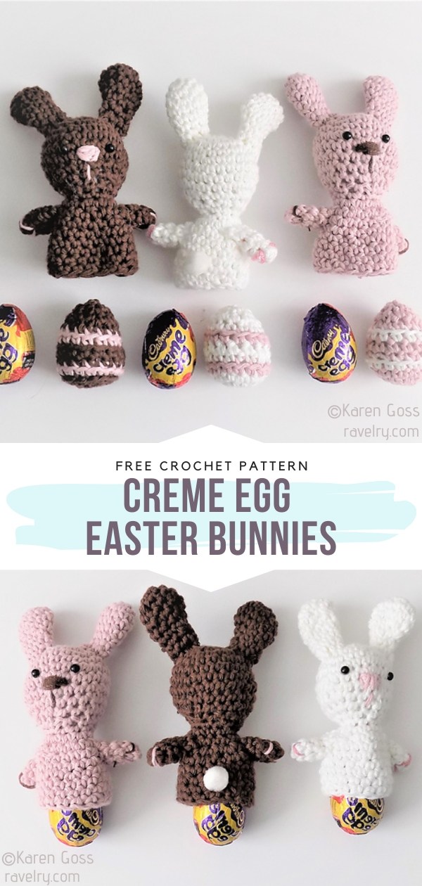Creme Egg Easter Bunnies Crochet Cozies