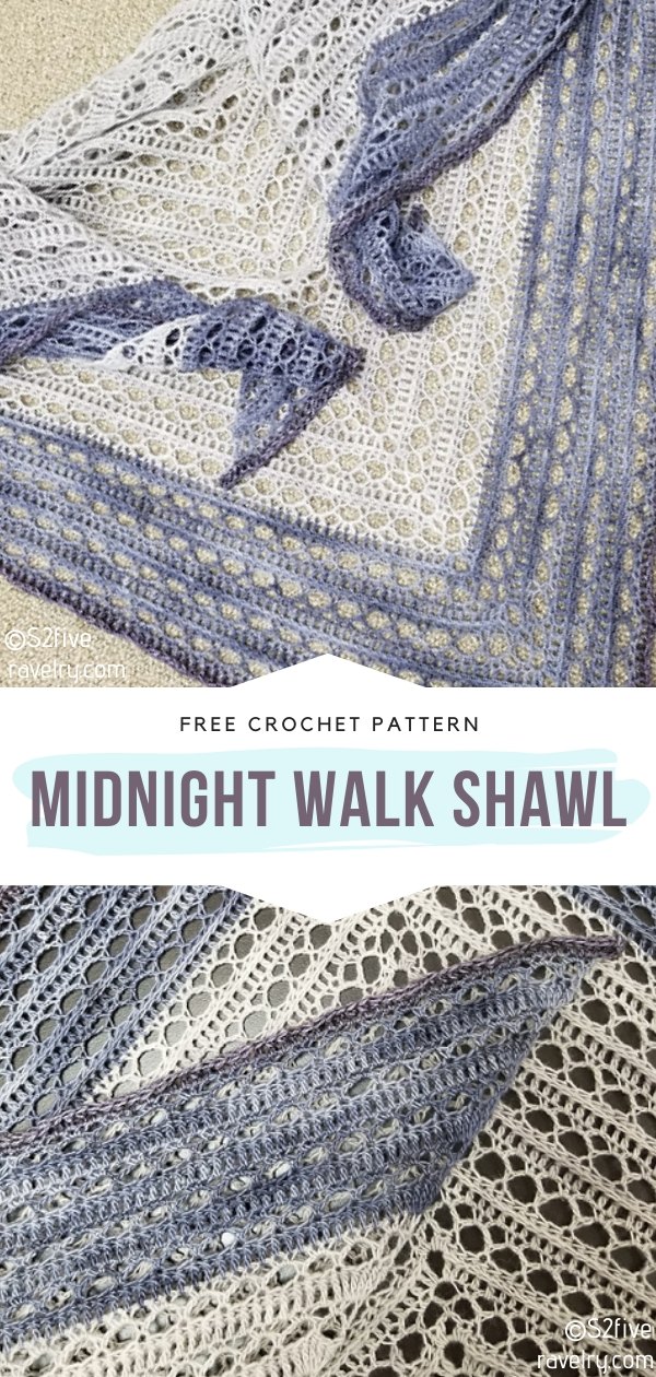 Midnight Walk Crochet Shawl