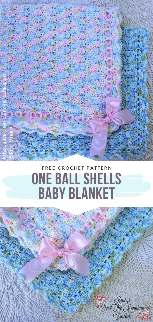 One Ball Shells Crochet Baby Blanket