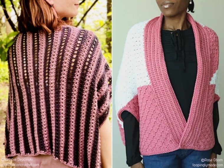 Pretty and Comfortable Pink Shrugs - Free Crochet Patterns