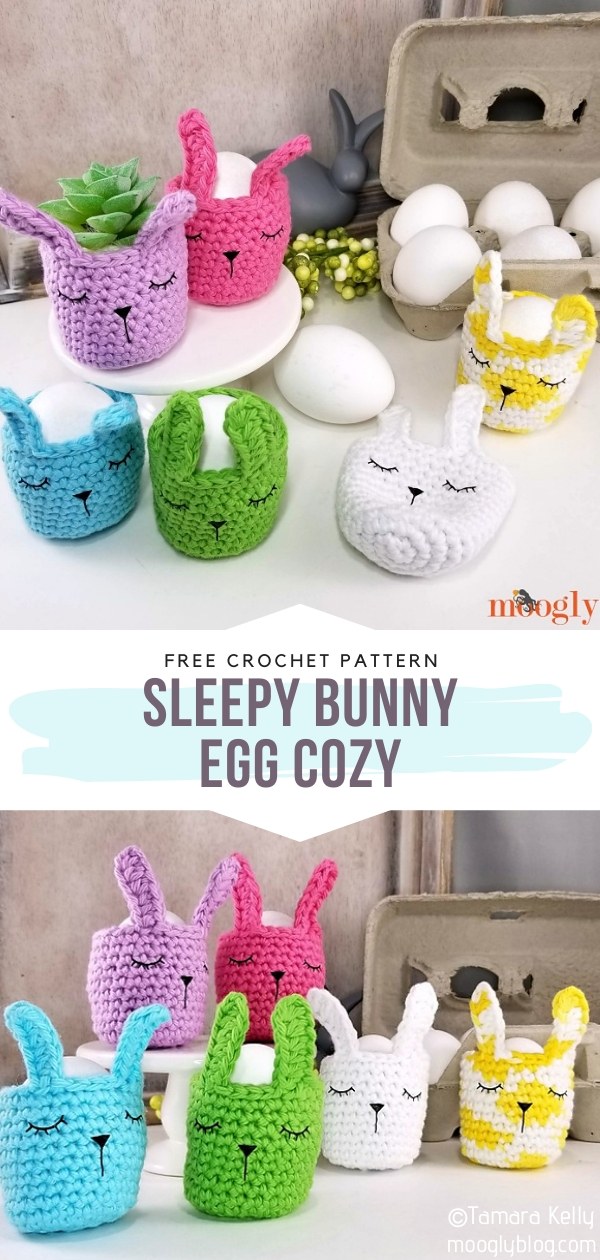 Sleepy Bunny Crochet Egg Cozy
