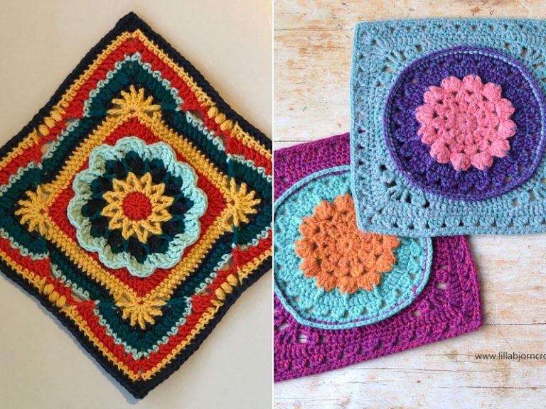 Beautiful 12" Squares Free Crochet Patterns
