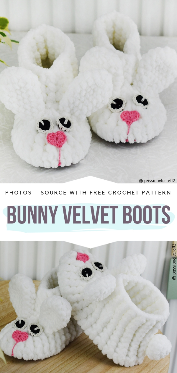 Crochet bunny discount slippers free pattern