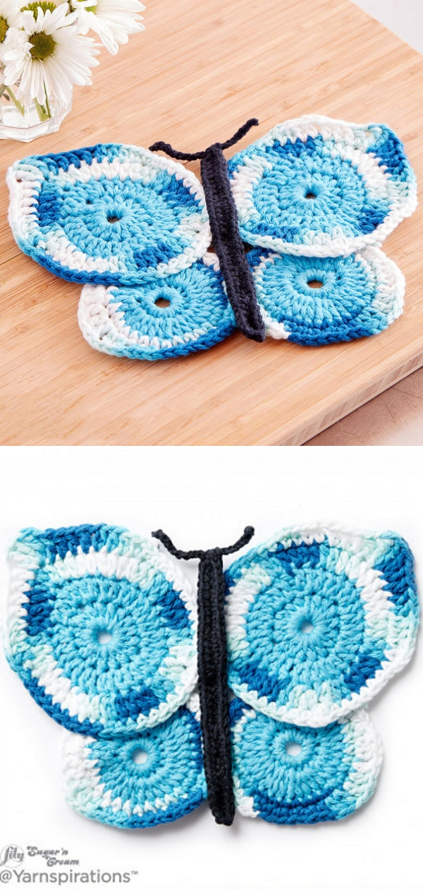 Butterfly Crochet Dishcloth