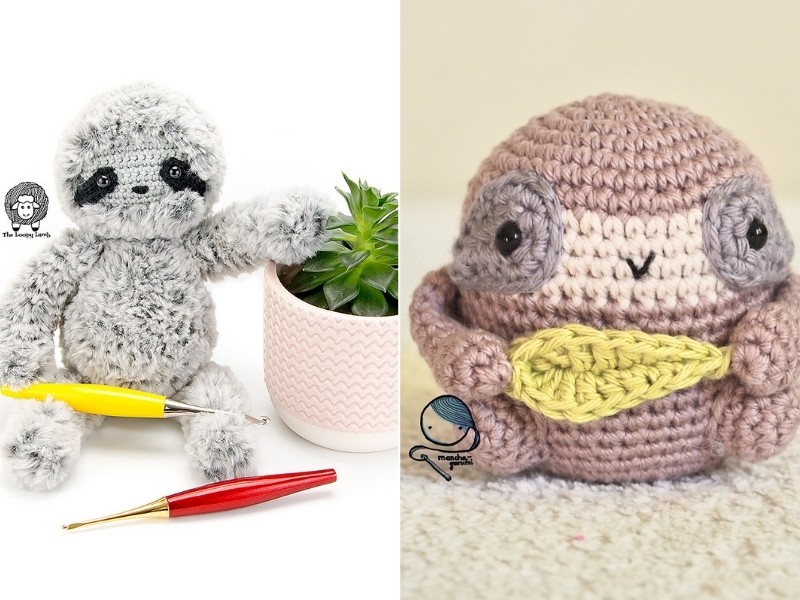 Awesome Crochet Sloths with Free Patterns