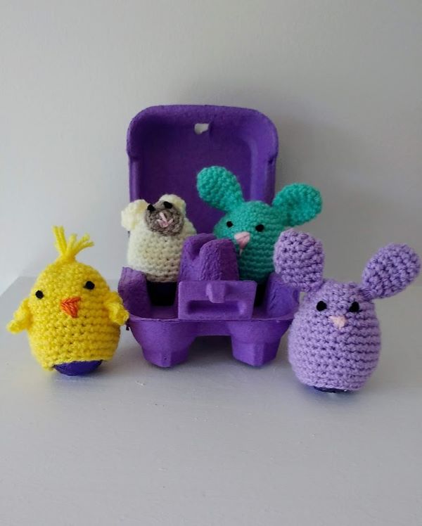 easy crochet egg covers in the shape of animals