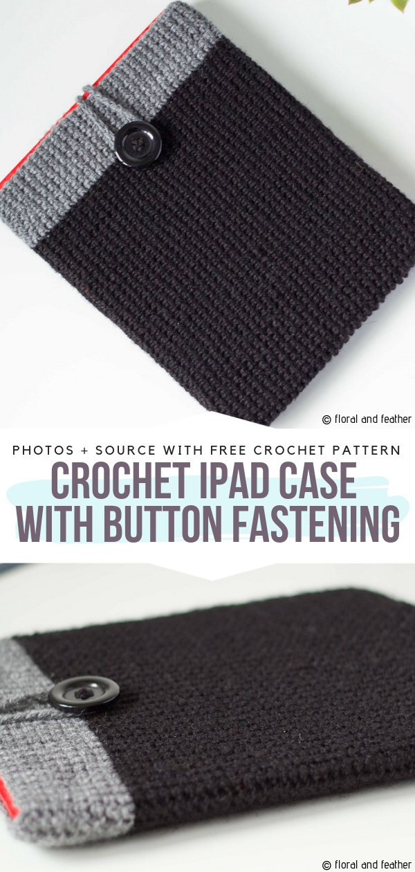 Crochet iPad Case with Button Fastening
