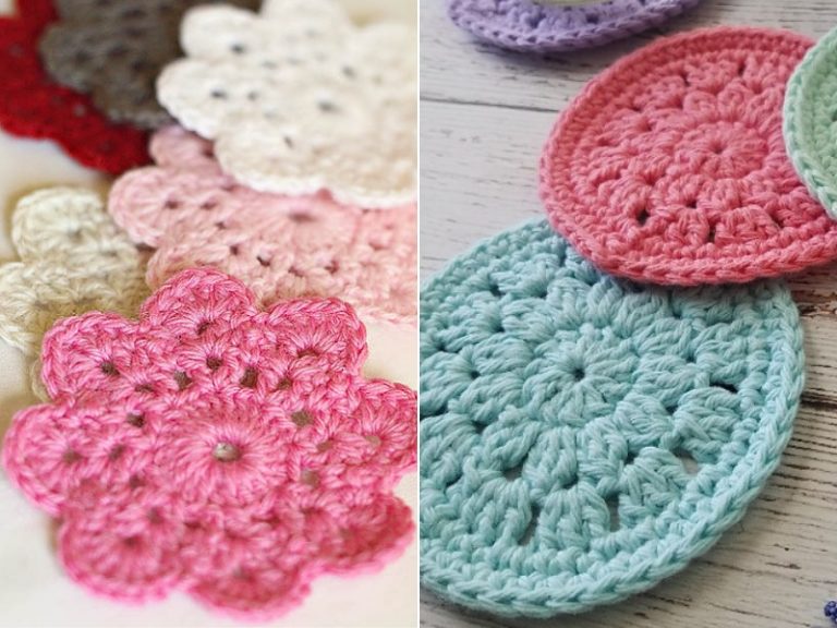 Floral Spring Coasters – Ideas and Free Crochet Patterns