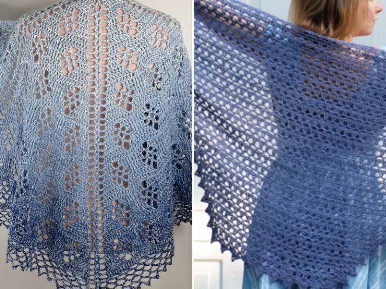 Hues Of Blue Crochet Shawls Free Patterns