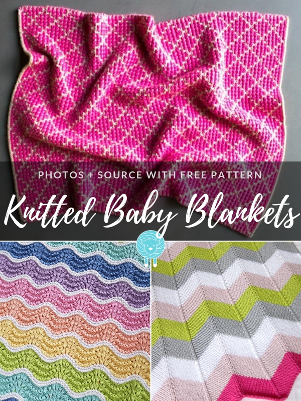 Crochet baby blankets with the text knitted baby blankets.