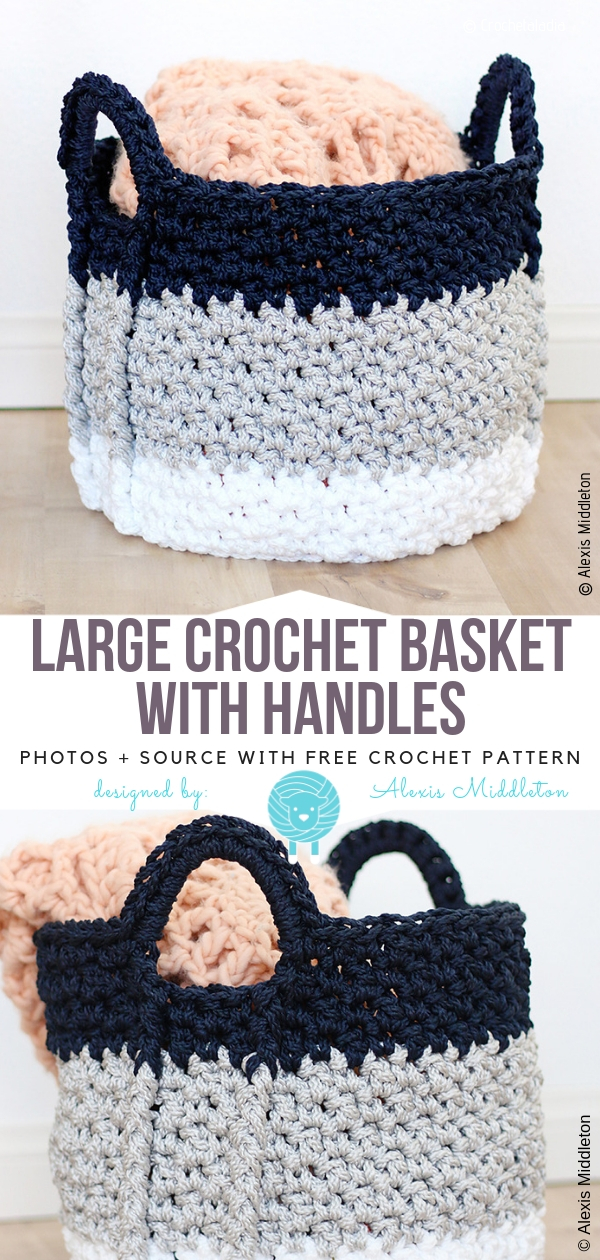 Crochet Basket with Handles