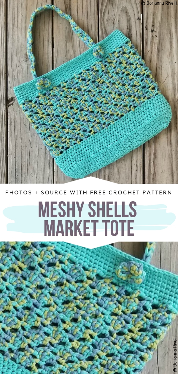 Meshy Shells Market Tote Free Crochet Pattern